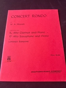 Concerto Rondo by W.A. Mozart Alto Sax/Clarinet & Piano by L. Sansone SS-546 - Picture 1 of 3