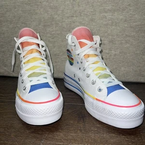 Converse All Star Chuck Taylor Pride Platform High Top Multicolore Taglia M6/W8 - Foto 1 di 10