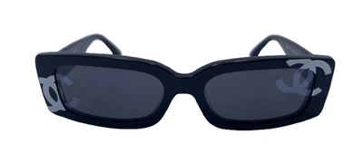 Chanel Sunglasses CH71473A S7267 Black With Gold And White Logo Made In Italy - Image 1 of 4