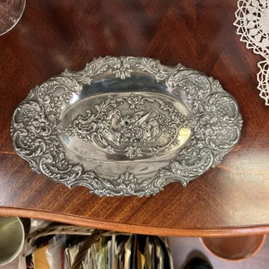 FINE ARTS & CRAFTS / ART NOUVEAU STERLING SILVER BONBON DISH London 1903 - Picture 1 of 7