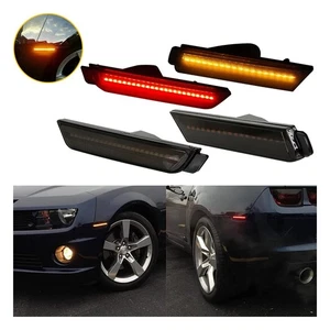 For Chevy Camaro 2010-2015 Amber Red LED Bumper Light Side Marker Lamps 4pcs - Picture 1 of 11