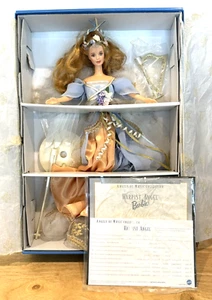 VINTAGE 1997 MATTEL HARPIST ANGEL BARBIE DOLL ANGELS OF MUSIC COLLECTION BOX COA - Picture 1 of 13