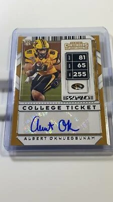 2020 Panini Contenders Draft - ALBERT OKWUEGBUNAM - College Ticket RC Auto - Image 1 of 2