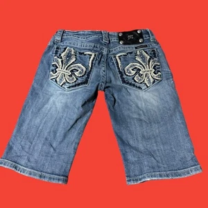 Miss Me Jeansshorts Gr. 25 Bermuda JP5470M Distressed verziert - Bild 1 von 9