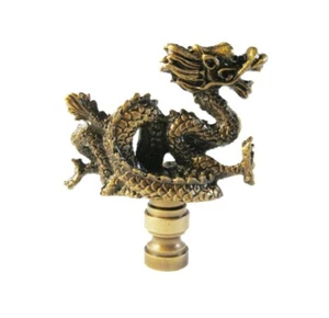Lamp Finial-SERPENT/DRAGON-Aged Brass Finish, Highly detailed metal casting - Picture 1 of 10