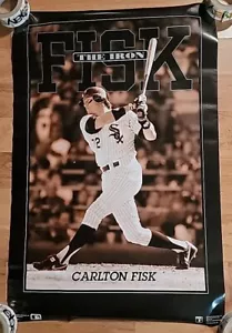 Vintage 1991 Carlton Fisk Poster IRON FISK Chicago White Sox 23x35 red - Picture 1 of 5