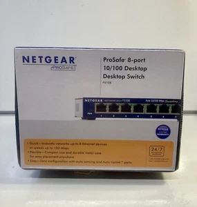 NetGear ProSafe 8 Port Fast Ethernet Switch FS108 Compact, New And Sealed - Picture 1 of 4