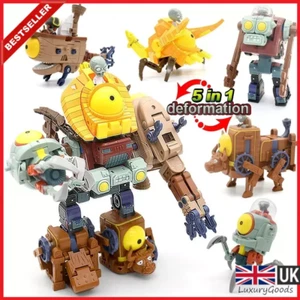Plants vs Zombies 5 in 1 Assemblaggio Deformazione Boss Robot PVZ Action Figure Giocattoli - Foto 1 di 8