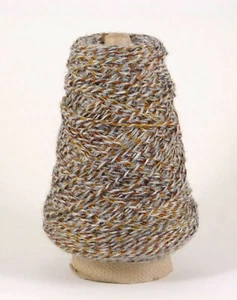 Yarn Cone 2-Ply Light Blue/Copper 4 Medium 6.9 oz. Synthetic Vintage - Picture 1 of 4