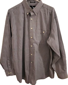 Bill Blass Premium Wrinkle Free Blue Gingham Button Down Shirt Men's Size L - Picture 1 of 10