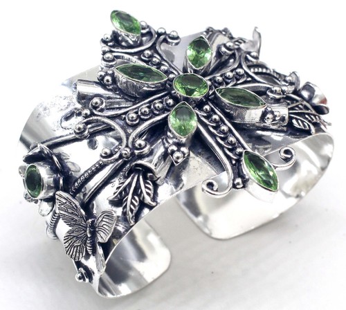 VALENTINO Bracciale gioiello pietre preziose ametista verde argento sterling 925 misura ADJ