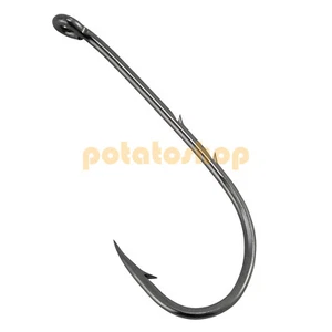 100pcs Pike Sea Fishing BaitHolder Hooks Long Shank Barbed Nickel Bass #12-6/0 - Picture 1 of 20