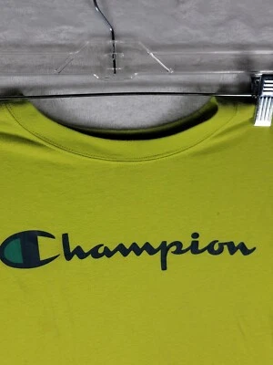 Champion Girls Graphic Short Sleeve T-Shirt Lime Green Size 14-16 - Image 1 of 4
