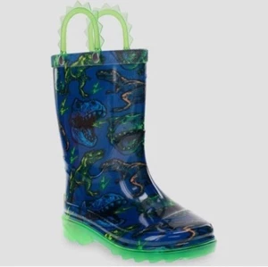 Western Chief Toddler Boys' Diego Light-Up Rain Boots Blue - SIZE 5 - Picture 1 of 4