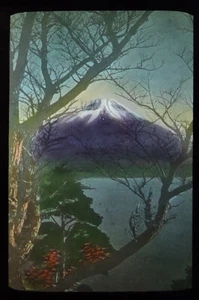 TOKIO, JAPAN, HANDGETÖNTE FOTOS AUF GLAS, LANDSCHAFT BERG MIT SCHNEE - Bild 1 von 1