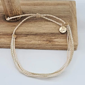 Pura Vida Original Armband - Weiß & Vanille mit Roségold P Tag - Bild 1 von 7