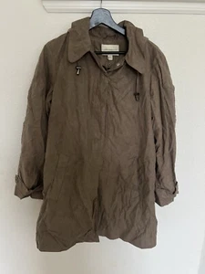 Detachable Hood and Lining APPLESEEDS Tan TRENCH COAT Mid Length S - Picture 1 of 8