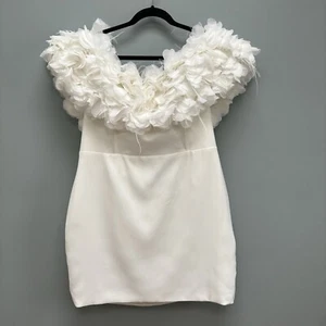 Fashion Nova Nova Luxe Meredith Floral Mini Dress - White 1X - Picture 1 of 14