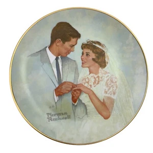 Norman Rockwell Braut und Bräutigam Sammlerteller American Family Serie 5478 - Bild 1 von 7