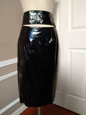 Подлинный Dolce & Gabbana винтажная юбка кожи черный размер 38 - Изображение 1 из 4