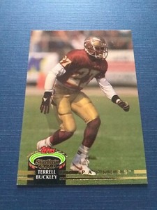 1992 Stadium Club Football Terrell Buckley Rookie Card #493 Set Break NM-MT