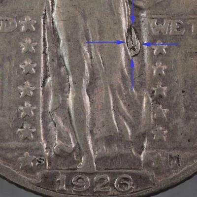 1926-S Standing Liberty Quarter Teardrop variety PRICE REDUCED. Can combo ship - Image 1 of 4