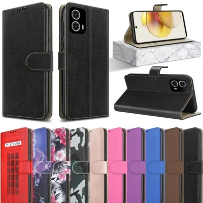 For Motorola Moto G53 5G Case, Slim Leather Wallet Magnetic Stand Phone Cover - Image 1 of 4
