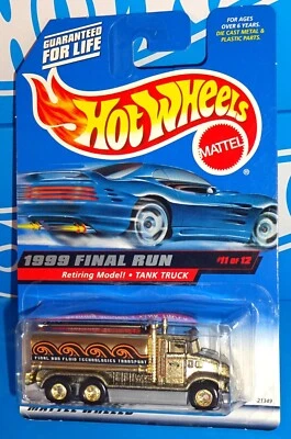 Hot Wheels 1999 Final Run Series 11/12 Tank Truck Mtflk Gold w/ Real Riders - Image 1 of 4