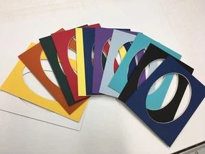 Picture Frame Mats mats 8x10 for 5x7 photo oval Assorted colors SET OF 12 - Picture 1 of 1