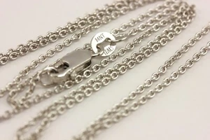 ITALY 14k white gold rolo cable chain necklace lobster 1.1mm 20 inch 1.98g new - Picture 1 of 5