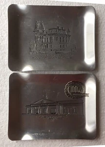 Hillsboro IL 62049 Hillsboro Natl Bank Montgomery Cnty Courthouse Aluminum Dish - Picture 1 of 4