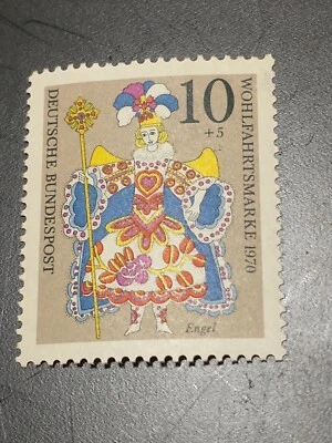Lot "AC" Set of 4 1970 WOHLFAHRTSMARKE German Puppet stamps MINT never hinged   - Image 1 of 3