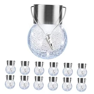  Pack Hanging Solar Lights Outdoor, Waterproof Solar Globe 12 Cold White - Picture 1 of 7