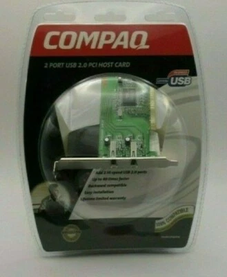 PCI Host Adapter Card Compaq 2-Port USB 2.0 CPQ2PHC compatible win XP NEW  - Image 1 of 4