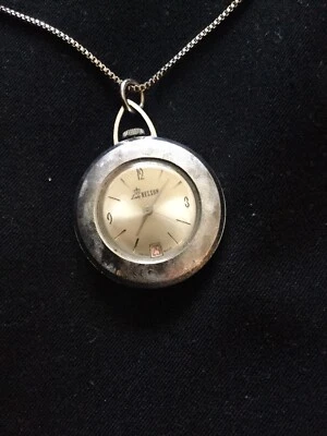 VINTAGE LADY NELSON SWISS MADE PENDANT WATCH WITH CHAIN As is - Image 1 of 4