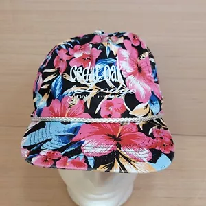 Vintage Cedar Oak Lodge Stockton MO Colorful Floral Rope Golf Hat Cobra Tag Cap - Picture 1 of 8