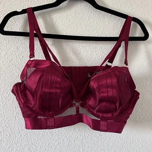 TORRID CURVE Bralette Malla Jaula Sexy Fecha Noche Longline Mujer’s 0 Borgoña - Imagen 1 de 10
