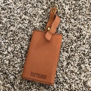 Vintage Hartmann Leather Luggage Tags Snaps Folding Address card holder - Picture 1 of 5