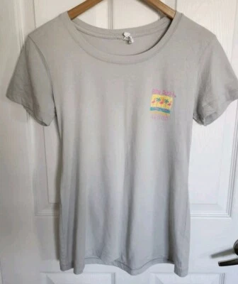 Camiseta Biba Dushi Aruba Cinza Feminina Júnior Tamanho Grande Flamingo Excelente Estado Usado - Imagem 1 de 4