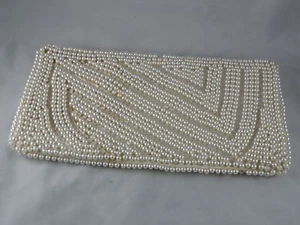 ANTIQUE PEARL COVERED PURSE  - Picture 1 of 3
