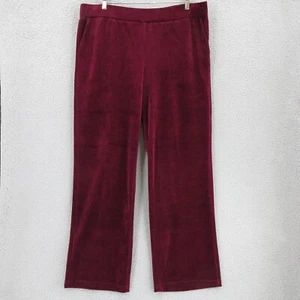 Lauren Ralph Lauren Velour Track Pants Cranberry Women’s Size XL Lounge Stretch - Picture 1 of 11
