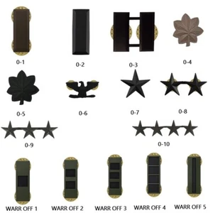US ARMY REGULATION OFFICER SUBDUED RANK DEVICES PIN RANKS OFFICAL UNIFORM VET - Picture 1 of 53
