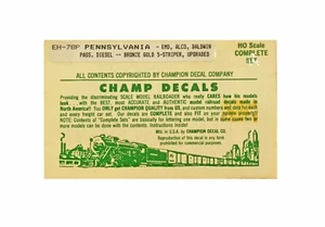 Pennsylvania Railroad Decals, Champ EH-78P, EMD, Alco, Baldwin Passenger Diesels - Picture 1 of 1