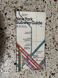 VINTAGE 1978 NEW YORK CITY SUBWAY MAP & GUIDE NYCTA NYC REVISED 1972 - Picture 1 of 4