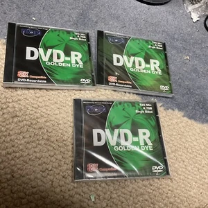 3x MAM DVD-R Gold Golden Dye 8x Compatible DVD Recordable 120 Min 4.7 Gb Sealed - Picture 1 of 3