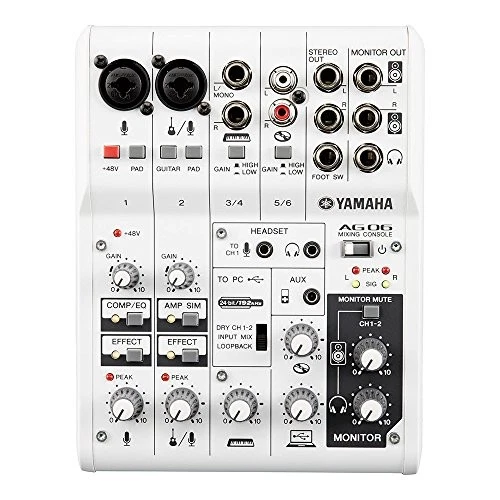 YAMAHA 6Channel Web Casting Mixer 2Channel USB Audio Interface AG06 Japan import - Image 1 of 4