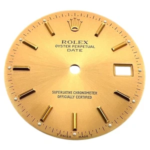 Rolex Oyster Perpetual Date genuino esfera de 34 mm oro champán 15203 15233 - Imagen 1 de 4