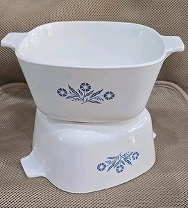 Vintage Corning Blau Kornblume Auflaufform 1 3/4 Quart 2er Set    - Bild 1 von 6