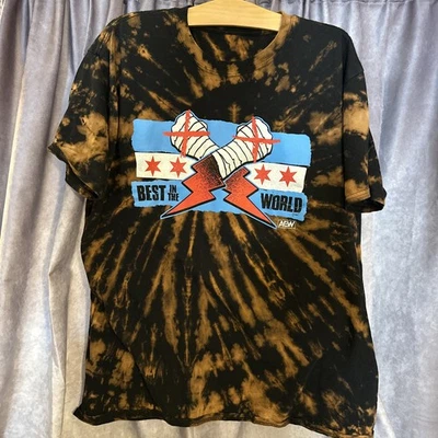 AEW CM панк лучший в мире футболка размер большой реслинг WWE Ty-Dye  - Изображение 1 из 4