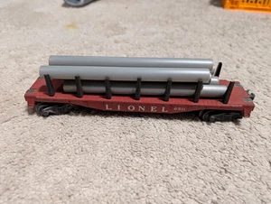 Lionel O Gauge #6511 Red pipe flat car with pipes - Picture 1 of 4